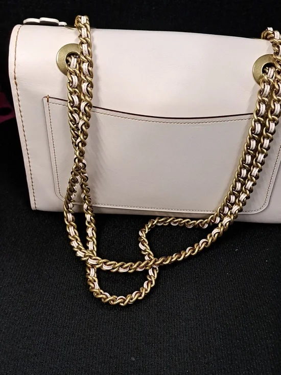 Coach Parker Shoulder Bag with Tea Rose Applique in the chalk and brass Color - Picture 9 of 16